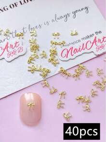 20/40 Peças Decoração de Unhas, Material de Liga de Zinco, Tamanho P Pequeno, Tamanho M Médio Laço, Adequado para Criar Arte de Unhas, Estilo Fofo, Primavera, Verão, Outono e Inverno, Acessórios Decorativos DIY para Unhas de Meninas, Produtos de Charme de Unhas, Charms de Unhas - Multicolorido - Visão 13