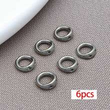 6pcs Stainless Steel Double Holes Connector Rings Round Wire Protectors And End Tips Closed Ring Connector For DIY Bracelet Necklace Jewelry Making Accessories - Multicolor - View 10