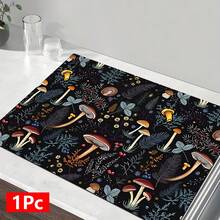 1 buah Alas Pengering Piring Penyerap Motif Jamur, Alas Penyerap Meja Mesin Espresso, Alas Saluran Pembuangan Wastafel, Alas Penyerap Keran Lembut, Alas Cangkir Wastafel Kamar Mandi, Dekorasi Rumah, Aksesoris Dapur & Kamar Mandi - MultiWarna - View 13
