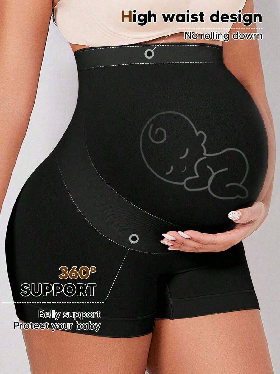 Pantalones Cortos de Maternidad Suprenx de Cintura Alta con Soporte Elástico para el Vientre, con Panel Abdominal Expandible, Ropa Deportiva para Yoga, Edición Navidad