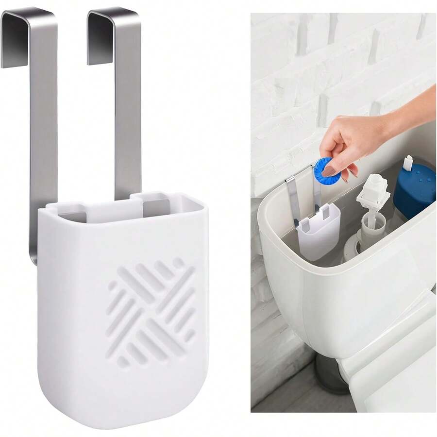 Toilet Tank Cleaning Tablet Holder, 3.7'' X 2.9'' X 0.7'' Toilet Tank Bleach Tablet Bracket, Hanging Toilets Bowl Cleaner Carrier For Preventing Dissolved Residue From Polluting Water Tanks Bathroom Accesssories Cleaning Supplies Bathroom Deccor. Easy Install Keep Toilet Fresh Clean - White-1 Set - View 1