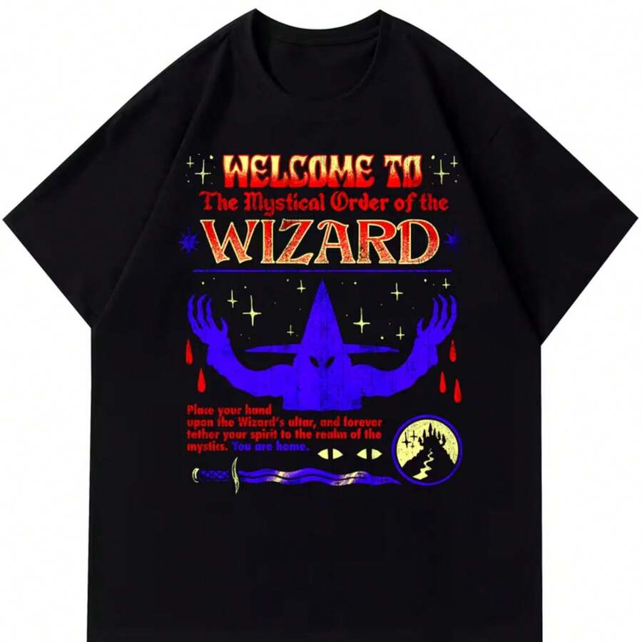 Printed T-Shirt For Men And Women - Black - View 1