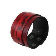 Punk Leather Bracelet For Men, Extra Wide Adjustable Leather Cuff Bracelet Suitable For Rock, Gothic, Motorcycle, Hip Hop - Leather Bracelet - View 10