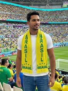 Knitted Scarf, Brazil Fan Style, Unisex, World Cup Knit, New Release - 黃色 - 查看 1