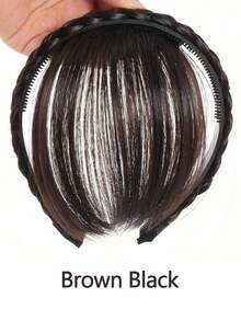 Peruca com Faixa de Cabelo e Franja Trançada de 8,6 Polegadas, Feita de Fibra de Poliéster. Fácil de Usar, Cobertura Perfeita de Cabelos Brancos, Beleza Natural, Acessórios de Cabelo para Escola - Multicolorido - Visão 18