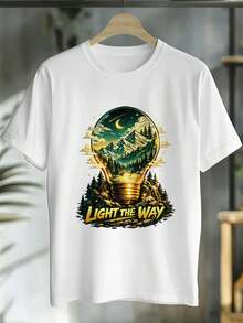 Men Plus Size T-Shirts - White - View 1