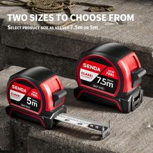 Tape Measure 25Ft - Heavy Duty Tape Measure With 25mm Wide With Three Stops, High Precision Measuring Tape Retractable Measuring Tape, Soft Rubber Comfort Grip, Clear Fraction Markings(1 Pack) - Red - View 7