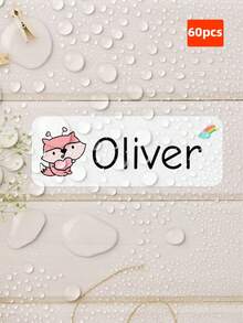 1/60/120/180/240/300pcs Waterproof Vinyl Name Labels, Fashionable Customizable Self-Adhesive Stickers, No-Iron Identity Labels, Suitable For Personal Items, College Dorm, Sports Equipment, Lunch Boxes, Water Bottles, Gym Bags, Travel And Home Organization Multi-Purpose Gift Set - Multicolor - View 24