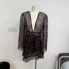 Hot Girl's Desire Style Temperament Short Dress, New Summer Slim-Fit Dress Women - Floral Mini Skirt - View 6
