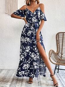 Vestido de moda para mujer - amarillo ganso - Ver 2