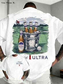 Michelob Ultra Golf T-Shirt With Front And Back Print, Featuring The Michelob Ultra Golf Design - This Is A High-Quality, Short-Sleeved T-Shirt Made Of 100% Cotton (180 Gsm). A Summer Fashion Essential, It Has A Soft, Breathable Texture And A Relaxed Fit, Suitable For Both Men And Women, With A Y2K Street Style. This T-Shirt Is Perfect As A Casual Everyday Tee, Beach Shirt, Etc., And Also Makes A Great Gift For Friends. - 寶藍色 - 查看 8