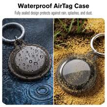 Vena For Apple AirTag Holder And Keyring, AirTag Keychain Holder Waterproof AirTag Case - Black - View 2