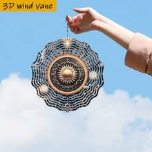 1pc 3D Starry Radiant Golden Sun, 10in*10in With Rotating Hook, 360° DIY Creative Windmill, Wind Powered Rotation, Easy Installation, Suitable For Christmas, Halloween, And Other Holiday Gifts (Pendant Not Included), Random Style - A - View 6