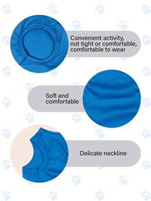 LUCKIE PAW 1pc Big Eye Pattern Pet Vest, Physical Flea Prevention, Reduces Shedding, Heat Insulation And Breathable Dog Vest, Suitable For Large And Small Dogs And Cats - Blue - View 7