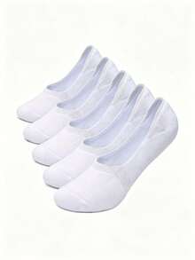 1 Pair/3 Pairs Men's Invisible Low-Cut Socks, Silicone Anti-Slip Heel, Thin Summer Cotton Socks, Breathable And Sweat-Absorbent - Multicolor - View 5