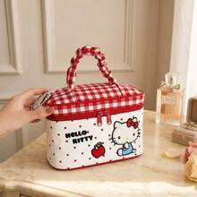 SANRIO 官方授權三麗鷗系列紅蘋果 Hello Kitty 化妝包，可愛刺繡圖案，精湛工藝，大容量收納袋，多款可選 - 查看 12
