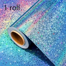 A Roll Of Blue Gradient Star Wrapping Paper, Featuring A Metallic Holographic Star Design. Suitable For Birthday,Graduation, Wedding And Baby Shower - Multicolor - View 10