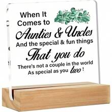 1pc New Square Acrylic Desktop Decor Figurine With Base, Gift For Relatives, Friends, Sisters - 1PC - View 4