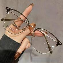 2026 New Hot-Selling Half-Glasses High-End Fashion Metal Frames WTQT - Translucent Gray-silver - View 4