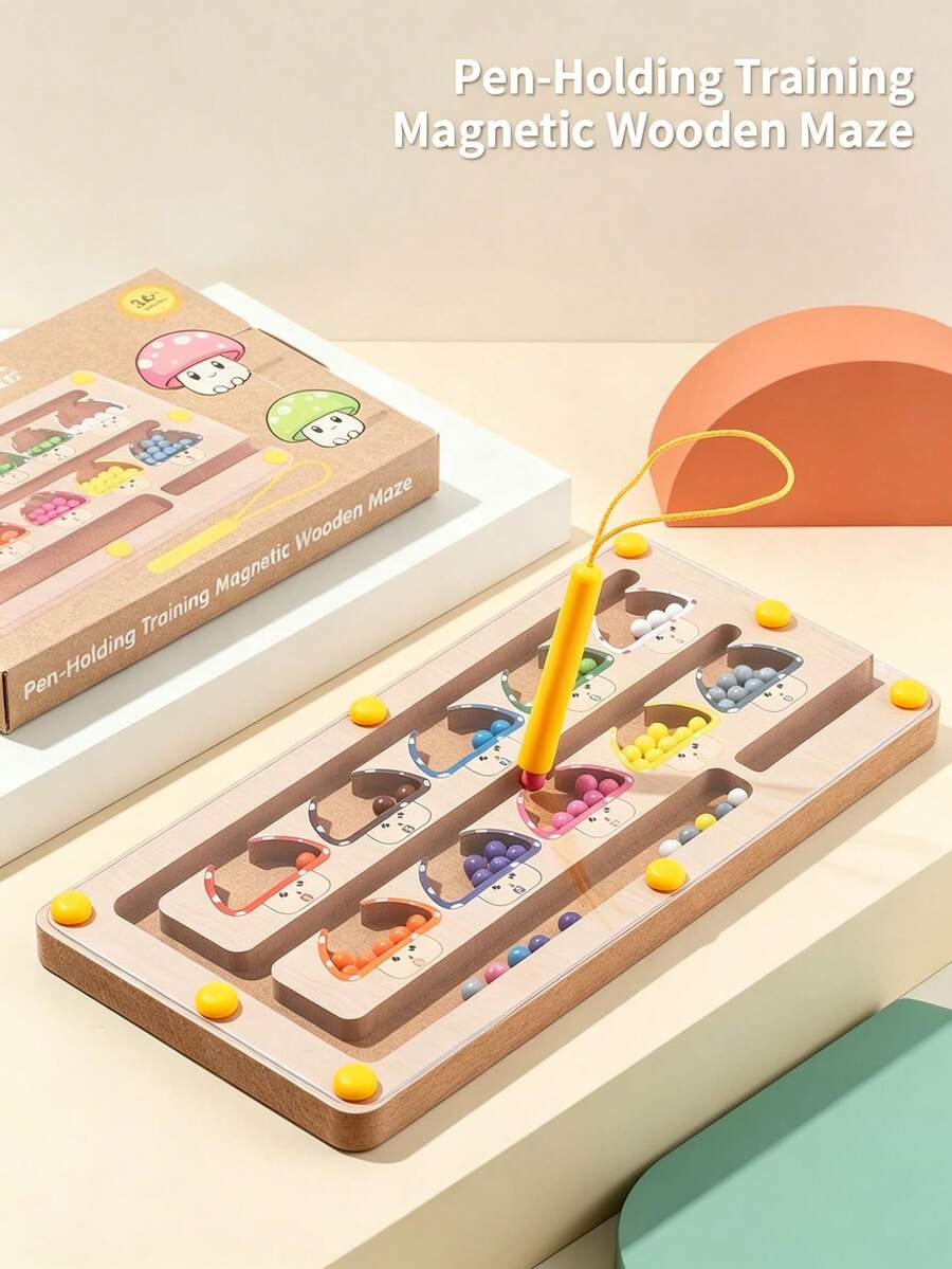 Tablero magnético de madera con números y colores, juguete de clasificación, conteo y emparejamiento de colores para niños de 3+ años - Multicolor - Ver 1
