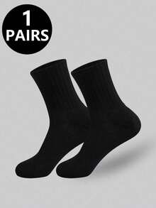 1/5/10/20 paires de chaussettes mi-mollet de couleur unie noire et blanche pour hommes, chaussettes toutes saisons, non compressives, convenant aux sports, à la course, à la fitness - Multicolore - Voir 23