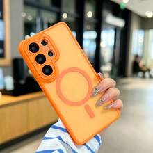 Galaxy S26Ultra S25Ultra S24Ultra S23Ultra A56 A16 A17 A36 A26 A16 A37 A57 S24 S23FE Plus A55 A35 A54 A15 S25 S24 S23 及其他機型適用 高階磨砂親膚手機殼，全方位相機保護、內建鏡頭膜、柔軟觸感、防指紋、支援無線充電與防摔設計 - 橘色 - 查看 8