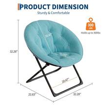 Silla tipo claro extra amplio y plegable para dormitorio - Asiento acolchado de felpa sintética - Estructura metálica resistente - Perfecta para leer, descansar o gaming - Verde - Ver 3