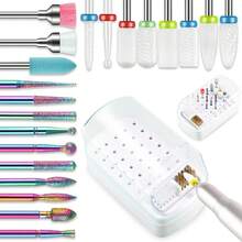 21pcs Nail Drill Bit Set, 3/32" Callus Electric Nail File And Ceramic Acrylic Gel Nail Drill Bit Kit, Acrylic Manicure Tools, Tungsten Carbide Removal Drill Bits For Nail And Pedicure, Suitable For Home Salon - Multicolor - View 6