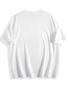 Fashionable Short-Sleeved T-Shirt, Pink Letter-Printed Casual Women's 100% Cotton Top, Women's Clothing - White - View 3