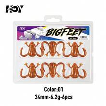 KINGDOM Big-Footed Floating Soft Frog Lure 34mm/43mm 6.2g/11g Bionic Big Feet Auto-Righting Design High-Elastic TPE Material For Bass Snakehead Freshwater Fishing Topwater Frog Bait Bass Fishing Lure - Multicolor - View 16
