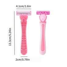 Pisau Cukur Manual Wanita 3 Lapis - Pisau Cukur Penghilang Bulu yang Halus - Cocok untuk Area Seperti Kaki, Ketiak, Garis Bikini, dll. - Hadiah Sempurna untuk Liburan dan Aktivitas Luar Ruangan Seperti Pantai, Berkemah, dan Bepergian - 1 gagang + 10 mata pisau - View 3