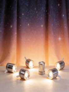 12pcs Compact Durable LED Spotlights Innovative Battery Powered Base Warm White Mini Lights Suitable For Dollhouse Lighting, Jewelry Display Case, Balloon Lighting, Party Decoration, Holiday Decoration, Birthday Decoration - Multi-color light - View 2