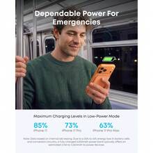 Anker Nano MagSafe Portable Charger, Ultra-Slim 5,000mAh Magnetic Wireless Charging Battery, Qi2 Certified 15W Max MagSafe-Compatible Power Bank, Ergonomic Design, For IPhone 17/16 Series, And More - 橘色 - 查看 6