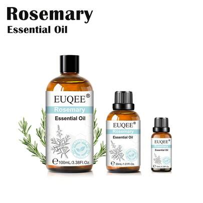 1瓶 EUQEE 10/30/100毫升迷迭香精油，适用于香薰机、加湿器、蜡烛、肥皂制作、护肤、舒缓睡眠、净化空气，持久留香，是理想的礼物之选。