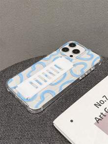 1pc Transparent Shockproof TPU Silicone Phone Case With Detachable Wrist Strap, UV Printed Blue Heart Pattern, Suitable For IPhone 7/8/7 Plus/8 Plus/X/XS/XR/XS Max/11/11 Pro/11 Pro Max/12/12 Pro/12 Pro Max/12 Mini/13/13 Pro/13 Pro Max/13 Mini/14/14 Pro/14 Pro Max/14 Plus/15/15 Pro/15 Pro Max/15 Plus/16 Pro Max/17 Pro Max - Multicolor - View 5