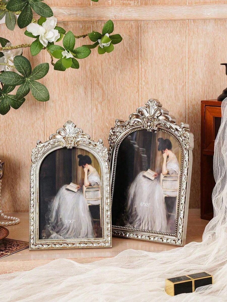 Vintage European Style Gold Curved Picture Frame, Decorative Photo Frame, Suitable For Home Decor And Photo Display, Ideal Gift For Birthday, Party, Anniversary, Graduation And Other Occasions
