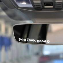 3pcs "You Look Good" Cute Personalized Car Stickers, Vinyl Waterproof Sunproof, Suitable For Rearview Mirror, Self-Affirmation Decorative Mirror, Makeup Mirror Cute Decorative Stickers, Creative Car Window Decor - You Look Good - View 8