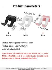 1pc No Drill Game Controller Wall Mount Holder Universal Stand Compatible With PS5 Compatible With PS4 Compatible With PS5 Compatible With Xbox Compatible With Switch Controllers Anti-Slip Padded Design Multi-Purpose Hook For Organizing Gaming Room - View 3