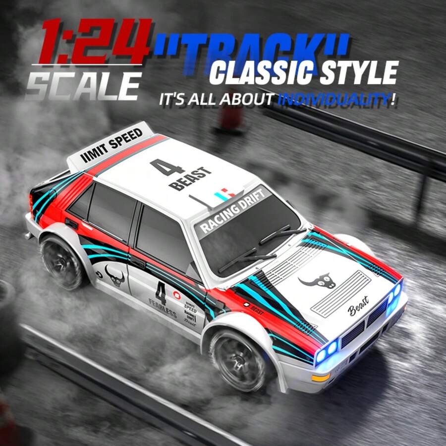 Brand New SG204PRO 1:24 Four-Wheel Drive Drifting Car - 2.4G Full-Scale Control, Powerful 4WD Performance, Cool Flowing Car Lights, Strong Endurance For Indoor And Outdoor Use, Unlocks A Professional Drifting Experience, A Stylish Toy - 白色 - 查看 1