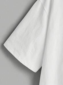 Verano 2025, Nuevo Conjunto de Dos Piezas para Hombre, Talla, Diseño Moderno y Cómodo, Camiseta con Estampado Gráfico Seagull [180g% Algodón] [Selección de An Ruoyu] - Blanco - Ver 6