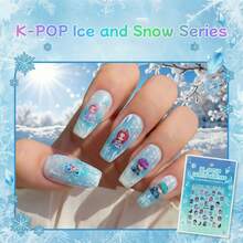 3Pcs 2026 New K-Pop Witch Hunter H-Untrix Glow In Dark Nail Decals With Idol Trio Blue Tiger Pattern For Holiday Celebration Supplies Random Style - Multicolor - View 5