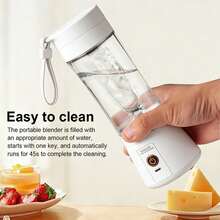Cordless Portable Mini USB Rechargeable Blender, 6 Sharp Stainless Steel Blades 380ml Juice Cup, Personal Smoothie Maker For Shakes Juices Baby Food, Easy To Clean Detachable Structure, Ideal For Gym Travel Office, Perfect Gift - Multicolor - View 4