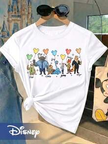 (Loose Version), Disney Zootopia Role Balloon Printing, Suitable For Summer And Spring Seasons, Holiday Gift Party Costumes, Ladies' Costumes.Unisex, Couple Shirts, Excellent Gifts.Unisex, Couple Shirts, Excellent Gifts. - 白色 - 查看 1