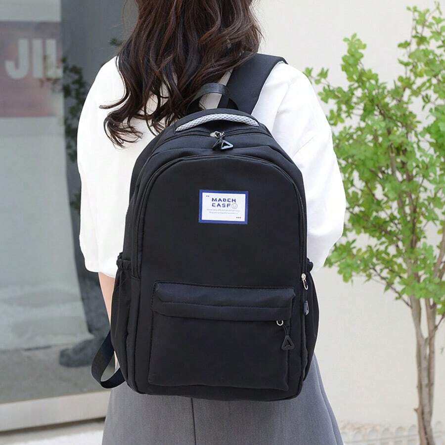 Mochila de estilo universitario minimalista, bolsa de nailon de gran capacidad y duradera, mochila para estudiantes para ir y venir, mochila casual y versátil para viajes al aire libre - Multicolor - Ver 1
