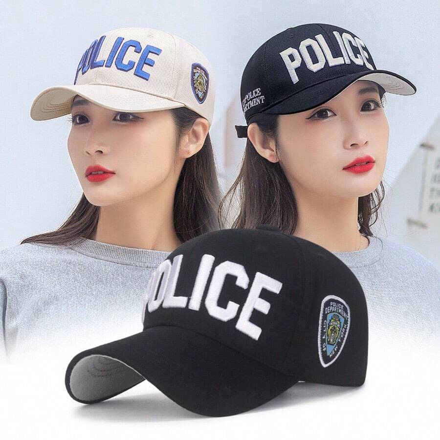 Mũ lưỡi trai thêu họa tiết mùa hè, có thể điều chỉnh, kiểu dáng thường ngày, thích hợp cho hoạt động ngoài trời, unisex. - Vành cong - Xem 1