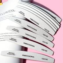 5/10 piezas Lima de uñas en forma de media luna, herramienta para pulir uñas - Versión actualizada - Ver 4