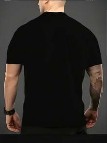 Thundercat Classic Anime Hero Pattern T-Shirt Casual Black Short Sleeve Round Neck Tee Unisex Summer Soft Breathable Fabric Casual Street Style Tops, Loose Fit Comfortable Tops, - 黑色 - 查看 2