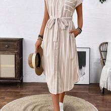 Women Midi Dresses - Apricot - View 7