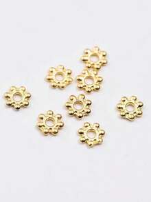 100-1000顆 4mm 金屬雪花隔珠，保色隔珠，金屬手工配件，適用於DIY手工珠寶、珠寶製作、手鍊、項鍊、耳環、髮夾材料 - 一袋 - 查看 16