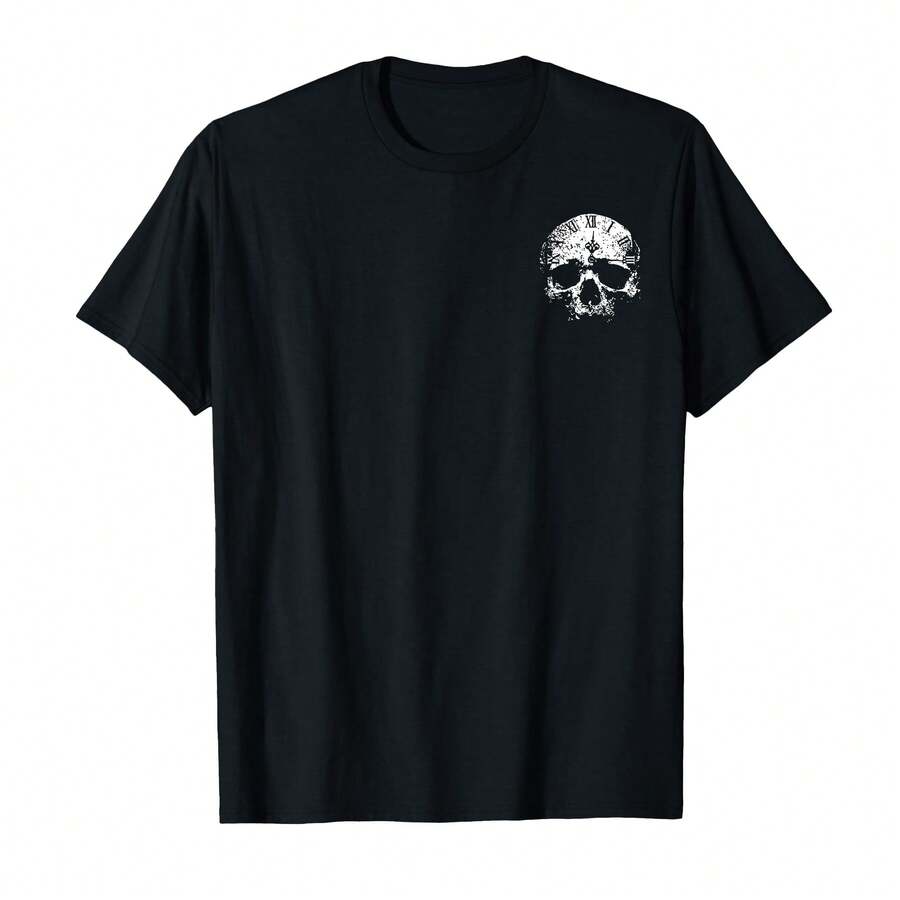 Camiseta de calavera con memorias, no sueños - Negro - Ver 1
